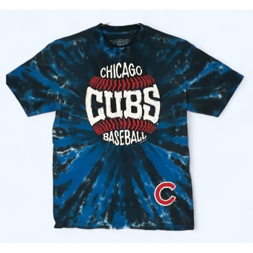 Liquid Blue Chicago Cubs TIE-DYE T-Shirt Adult Unisex MEDIUM
